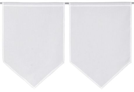Paire De Petits Vitrages "minimalistes" - 60x90 Cm - Blanc