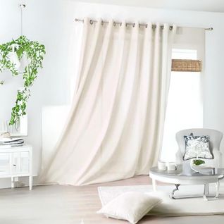 Voilage Grande Largueur - - Effet Mousseline - 300x240 Cm - Blanc