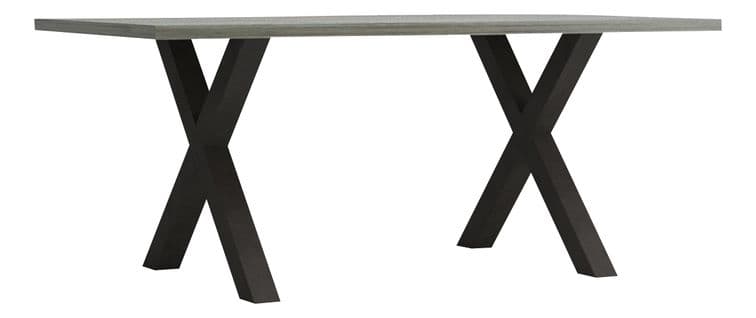 Table L.170 cm pieds en X BAXTER imitation chêne/ gris