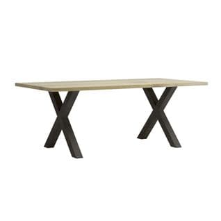 Table L.200 cm pieds en X BAXTER imitation chêne