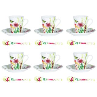 Coffret De 6 Tasses, Sous-tasses Et Cuillères Tutti Fiori 16 Cl