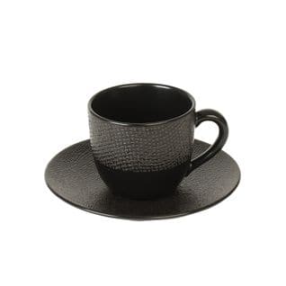 Tasse à Café Et Sous-tasse Vésuvio Noir 12 Cl (lot De 6)