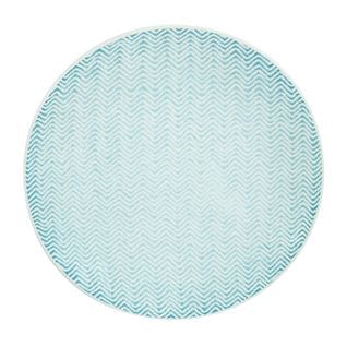 Assiette À Dessert Chevron 21 Cm Turquoise (lot De 6)