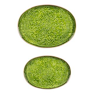 Set De 2 Plateaux Ovales Tosca Vert