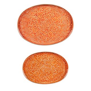 Set De 2 Plateaux Ovales Tosca Orange