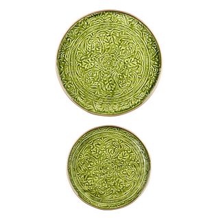 Set De 2 Plateaux Ronds Tosca Vert