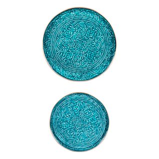 Set De 2 Plateaux Ronds Tosca Bleu