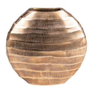 Vase Ovale Vague En Fonte Or 20 Cm