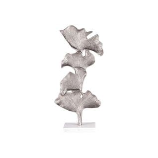 Sculpture Ginkgo Fonte Argent 20x41 Cm