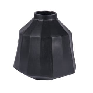 Vase Cannelle Juno Noir 23 Cm