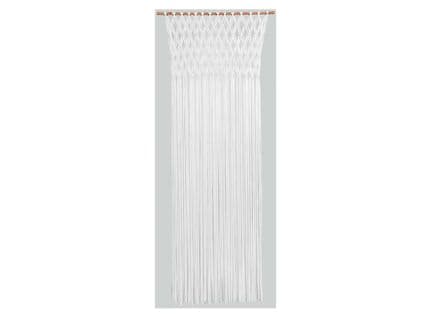 Rideau De Porte Tressage Macramé En Jersey De Coton - Coloris Blanc - 90 X 200 Cm