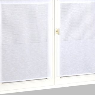 Paire De Vitrages Parement Rayé - 60x160 Cm - Blanc