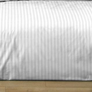 Housse De Couette 220x240 Cm + 2 Taies 100% Satin De Coton Raye Blanc