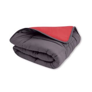 Couette Réversible Bicolore En Microfibre 400 Gr/m² - 260x240 Cm - Rouge