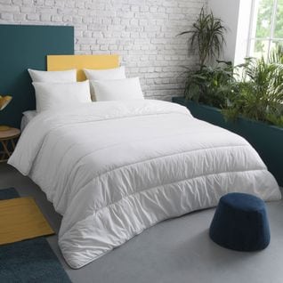 Couette Tempérée Gonflant Durable - Coton Bio - Odette 200 X 200 Cm Blanc