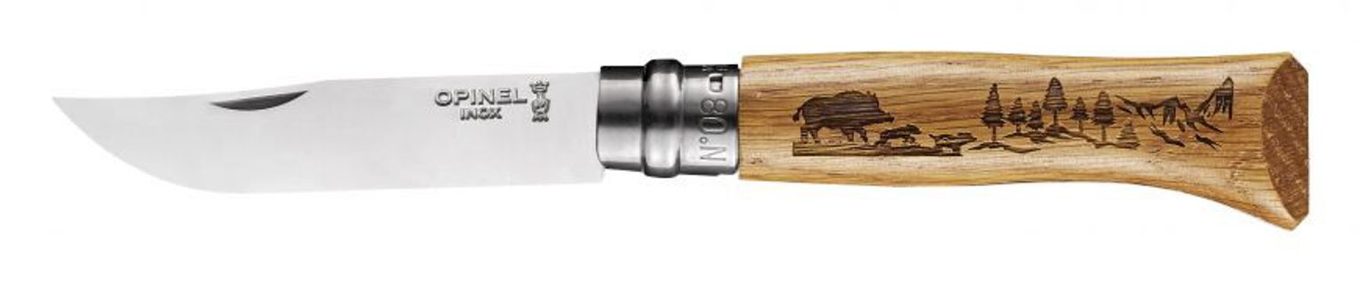 Couteau N°08 Animalia Sanglier Chêne - Opinel