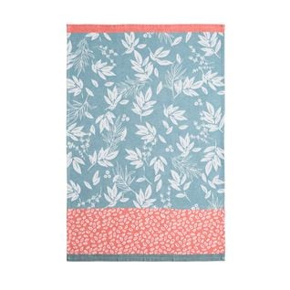 Torchon Imprimé En Jacquard De Coton Bleu Moyen 50x75