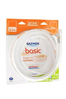 Tuyau de Gaz Butane Propane GAZINOX Basic BP 1,5m caoutchouc