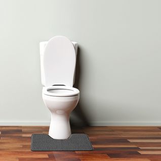 Polynesie - Tapis De Toilette En Polyester Uni Anthracite 50x40cm