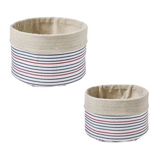 Magellan - Lot De 2 Paniers De Rangement Polycoton Blanc Magellan