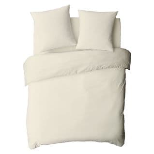 Coton Unis - Housse De Couette En Coton 57 Fils Unie Ivoire 240x220cm