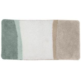 Horizon - Tapis De Bain En Polyester Fantaisie Vert Et Beige 60x120cm