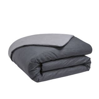 Housse De Couette Bicolore En Polyester Gris 260x240