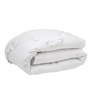 Housse De Couette Brodée En Coton Blanc 200x200