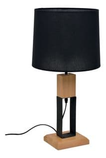 Lampe bois H. 61 cm HAUSSMANN noir / naturel