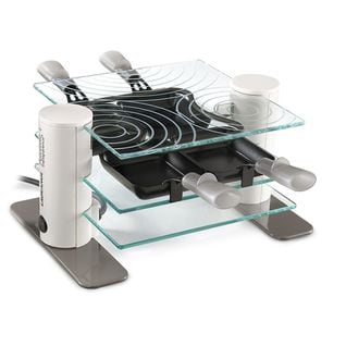 Appareil à raclette Transparence 600 W - Verre Trempe - 4 Personnes - Taupe - 009404