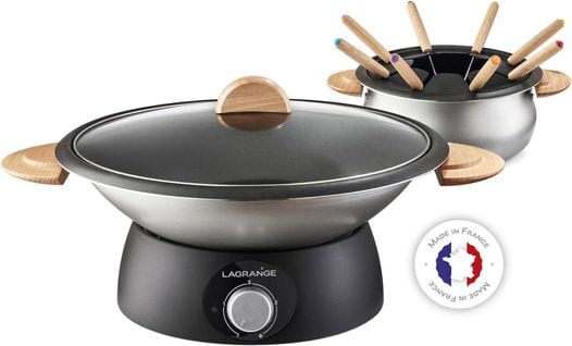 Set Wok Et Fondue Électrique 900w 8 Fourchettes - 349019