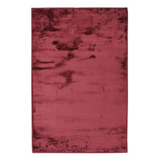 Tapis Extra-doux Effet Velours Rouge Foncé 60x90 - Flanelle