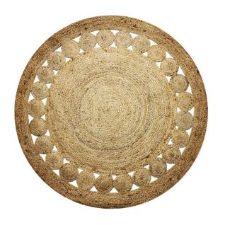 Tapis Deco Jute Rosace Diam 120 Cm - Naturel