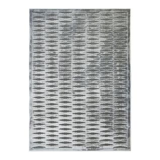 Tapis Avec Relief Motif Horizontal Gris 120x170 - Emprise Horizontal