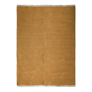 Tapis En Jute Et Coton Avec Franges Ocre 120x170 - Essence