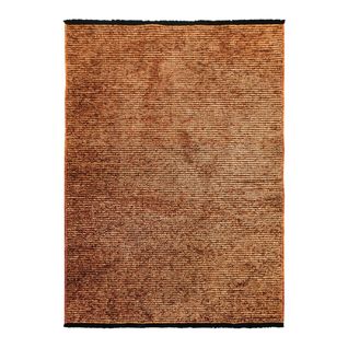 Tapis Tissé Plat Coton Noir Et Reflet Lumière Orange 120x170 - Milano