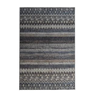 Tapis Extra-doux Motif Horizon Gris Noir Beige 120x170 - Recycle Horizon