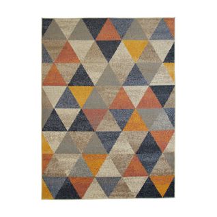 Tapis Effet Laineux Motif Triangle Multicolore 195x270 - Ramine