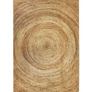 Tapis En Jute Tressé Main, Motif Rond Naturel 300x400 - Sunny Jute