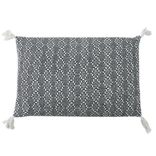 Coussin Ethnique Motif Ethno Blanc Et Gris 60x40 - Escapade