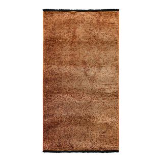 Tapis Tissé Plat Coton Noir Et Reflet Lumière Orange 80x150 - Milano