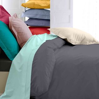 Housse De Couette Percale Made In France Anthracite 240x220