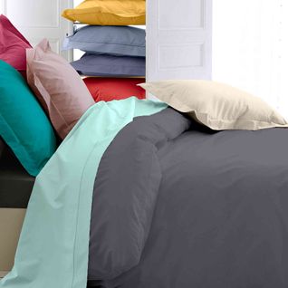 Housse De Couette Percale Made In France Anthracite 260x240