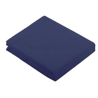 Drap Plat Uni En 100 % Coton - 180x290 Cm - Bleu Marine