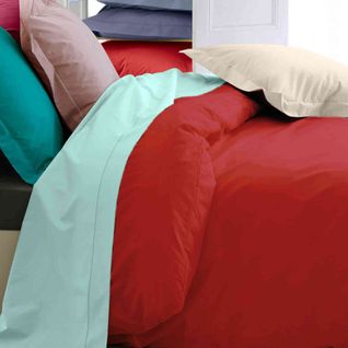 Housse De Couette Percale Made In France Rouge 140x200
