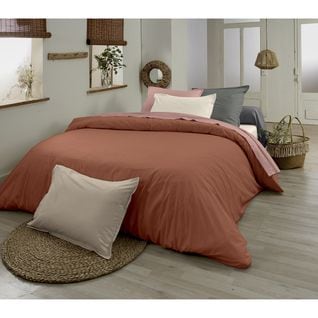 Drap Plat En 100% Coton Biologique - 180x290 Cm - Terracotta