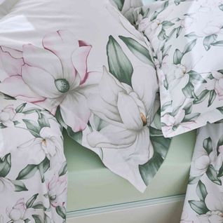 Parure De Lit Percale Magnolia Blanc 140x200