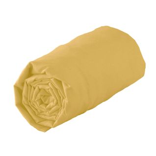 Drap Housse 100% Coton Biologique - Bonnet 30 Cm - 80x200 Cm - Jaune