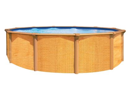 Piscine Métal Hors Sol Aspect Bois 3,95 X 1,32 M - Pi9500