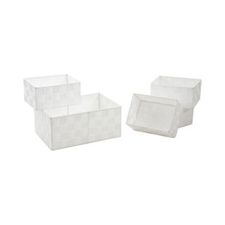 Corbeilles De Rangement En Nylon Blanc (lot De 5)